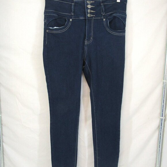 T&Y Fashion Women's Stretch Skinny Ankle Blue Jeans 4 Button Fancy Pockets 15/16 - Picture 1 of 10